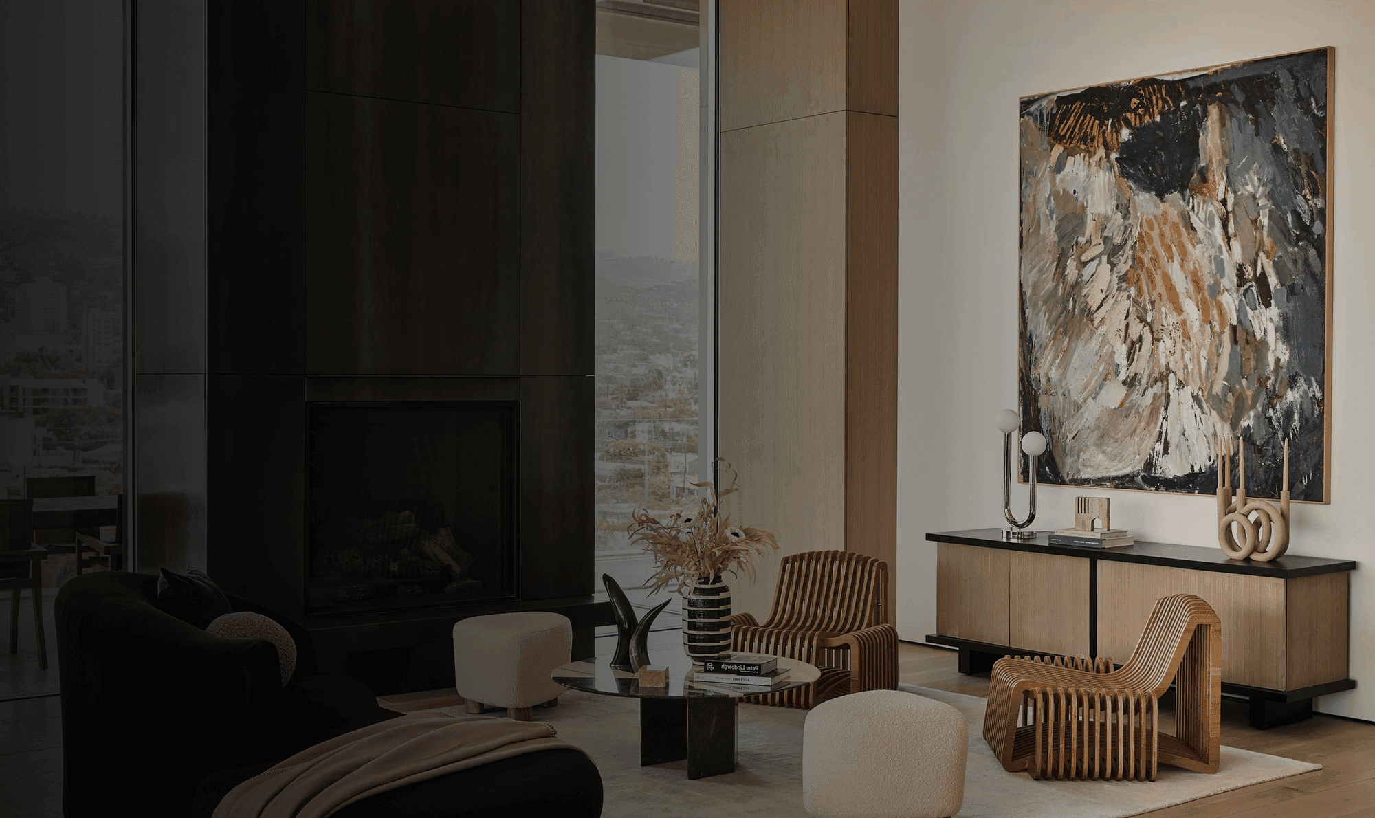 A sunlit Vito Selma interior — sculptural furniture and art